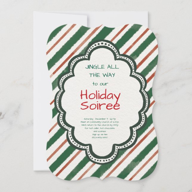 Elegant Festive Christmas Party Invitation Einladung (Vorderseite)