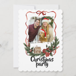 Elegant Festive Christmas Party Invitation Einladung