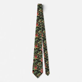 Elegant Festive Christmas poinsettia Pattern Krawatte