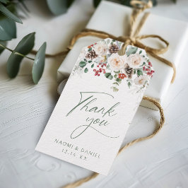 Elegant Festive Floral Holiday thank you favors Geschenkanhänger