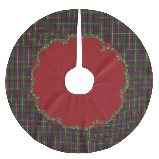 Elegant Festive Scottish Hargis Kariert Tree Skirt Polyester Weihnachtsbaumdecke (Vorderseite)