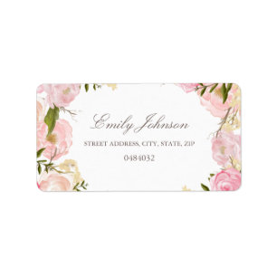 Élégant Fête des mariées rose Étiquettes de adress