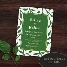 Élégant Feuille Foil Invitation