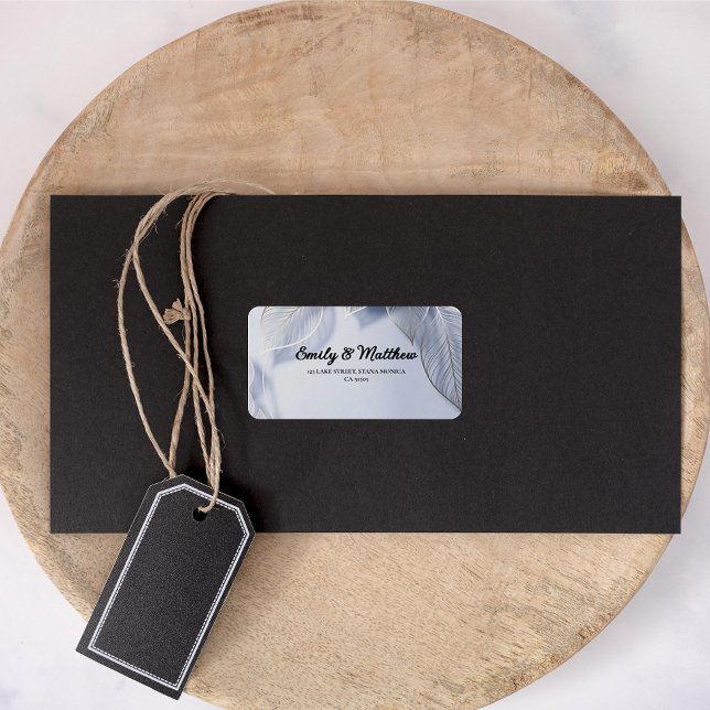 Élégant Feuilles Argent Retourner les étiquettes d (Créateur téléchargé)