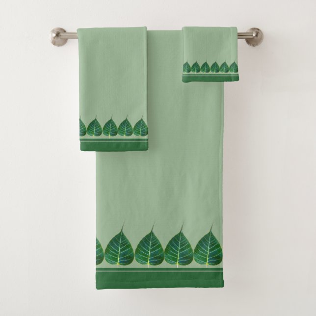 Elégant Feuilles de Bodhi sur Light Laurel Green (En situation)