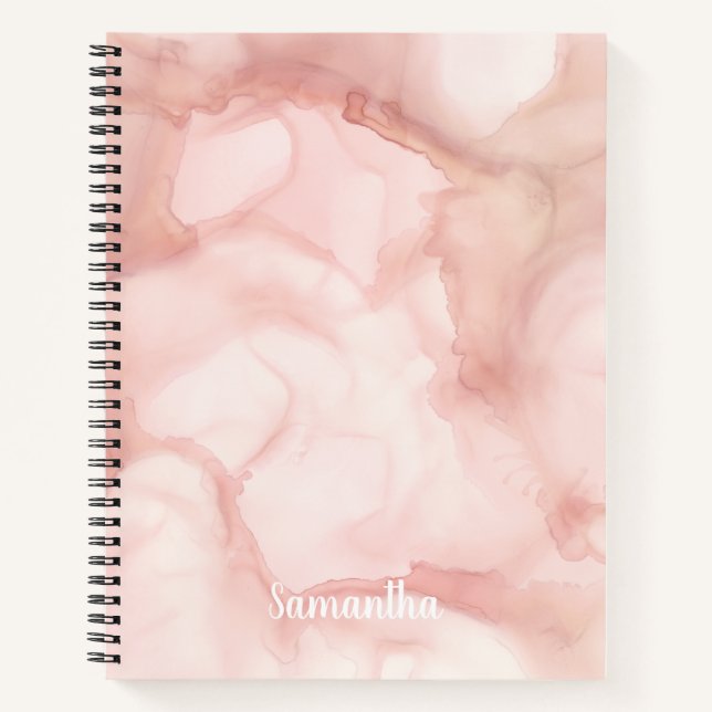 Élégant feuillet de Carnet rose pastel rose doux (Devant)