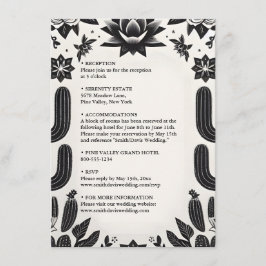 Elegant Fiesta Cactus Floral Mexican Wedding Begleitkarte