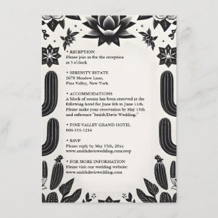 Elegant Fiesta Cactus Floral Mexican Wedding Begleitkarte