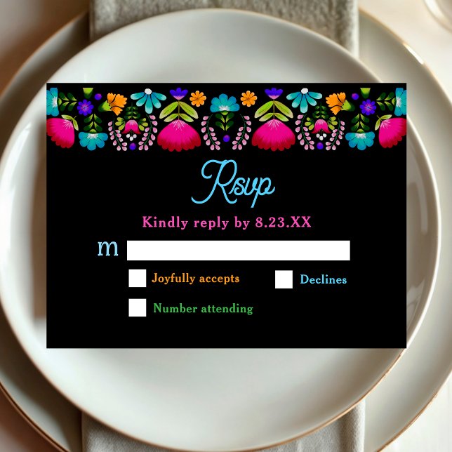 Elegant fiesta wedding rsvp karte (Von Creator hochgeladen)