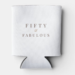 Elegant fifty & fabulous Geburtstag Modernes Weiß Dosenkühler