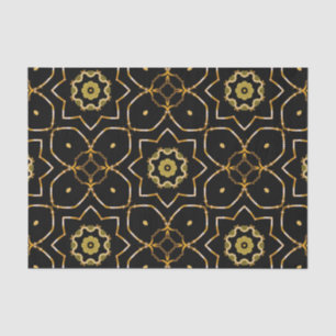 Elegant Filigree Funkelnd Shiny Gold & Black Mosai Seidenpapier