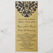 Elegant Filigree Navy Gold Wedding