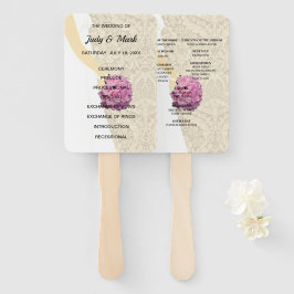 Elegant Filigree Wedding Gown Programm Fächer