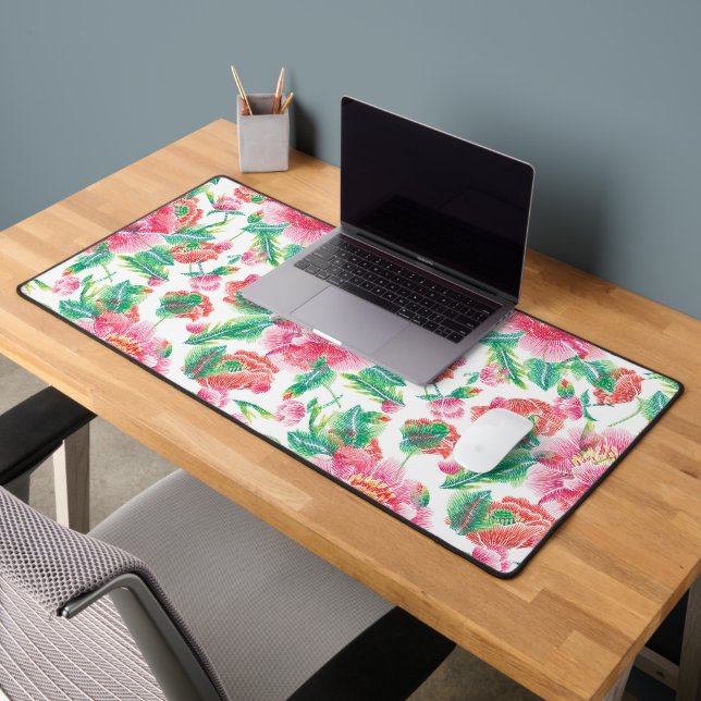 Élégant Fille Lumineuse Motif Fleurs Roses (Bureau 2)