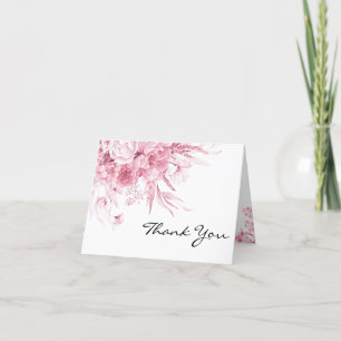 Elegant Fine Art Pink Floral Drop Dankeschön Karte