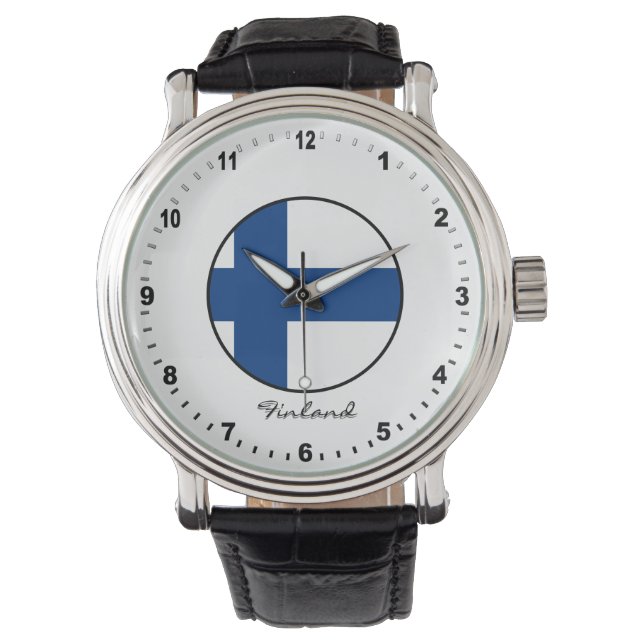Elegant Finland Watch & Finland Flag / Helsinki Armbanduhr (Vorderseite)