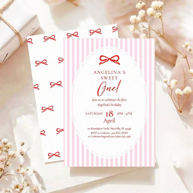 Elegant First Birthday Invitation. Einladung (Von Creator hochgeladen)