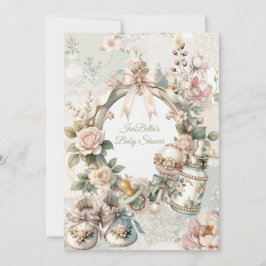 Elegant First Bloom Baby Shower Invitation with Fl Einladung