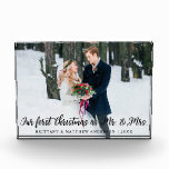 Elegant First Christmas als Mr. und Mrs. Fotoblock<br><div class="desc">Elegant Unsere ersten Weihnachten als Mr. und Mrs. Foto Block</div>