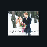 Elegant First Christmas als Mr. und Mrs. Leinwanddruck<br><div class="desc">Elegant Unsere ersten Weihnachten als Mr. und Mrs. Wedding Foto Canvas Print</div>