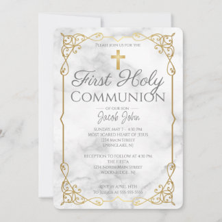 Elegant First Holy Communion Einladung