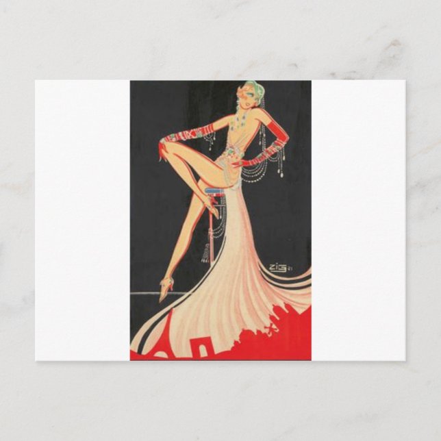 Elegant Flapper Postkarte (Vorderseite)