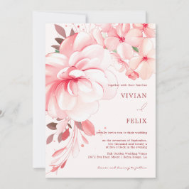Elegant Flawless Big Sakura Floral Wedding Einladung
