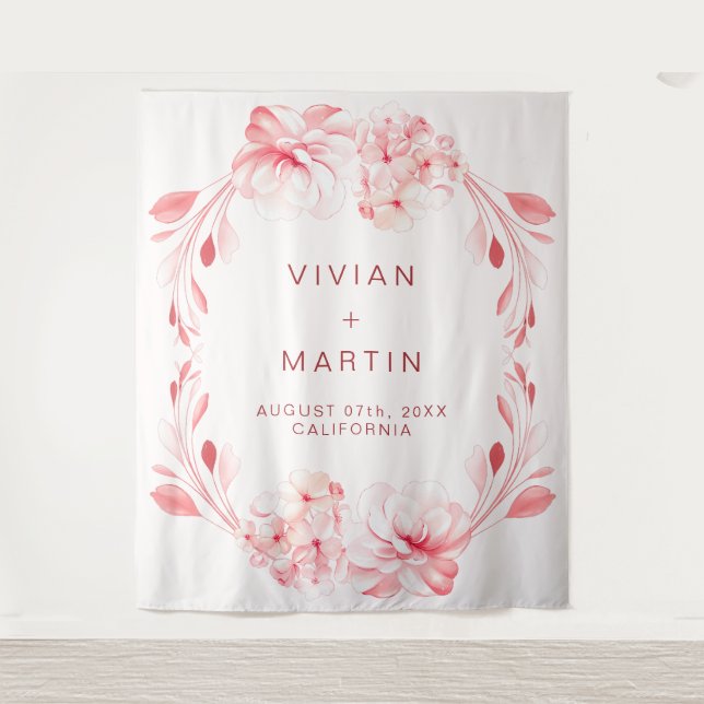 Elegant Flawless Sakura Blossom Hochzeit Wandteppich (Vorderseite)
