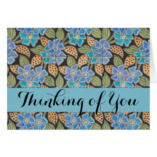 Élégant Fleur Bleu Périwinkle Floral Classic (Devant horizontal)