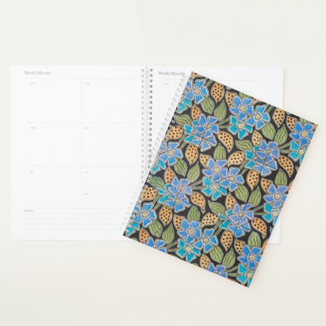 Élégant Fleur Bleu Périwinkle Floral Classic (Devant avec enveloppe)