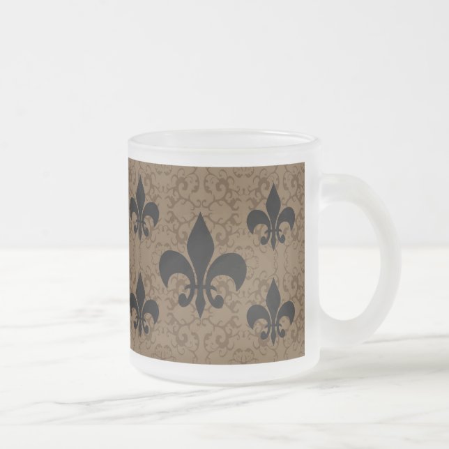 Elegant Fleur-De-Lis Mattglastasse (Rechts)