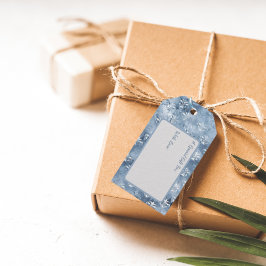 Elegant Fleur-de-Lis - Vintages blaues Französisch Geschenkanhänger