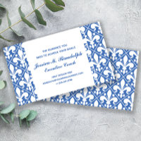 Elegant Fleur de Lys Führungskraft Blue und White