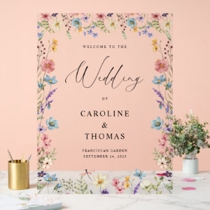 Élégant Fleur sauvage Bloom Mariage Bienvenue
