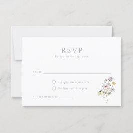 Elégant Fleur sauvage Blush Wedding Carte RSVP
