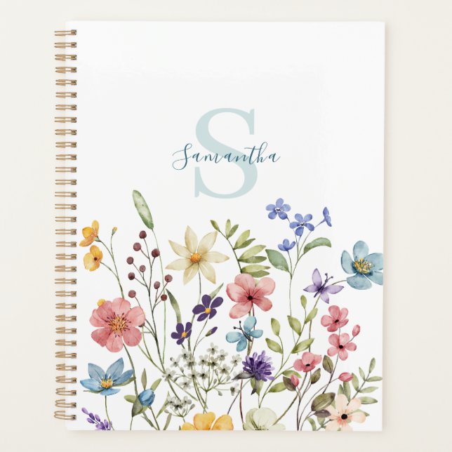 Élégant Fleur sauvage Floral Personnalisé (Devant)