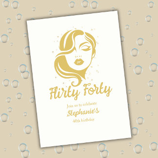 Elegant Flirty Forty Women's 40th Birthday Einladung