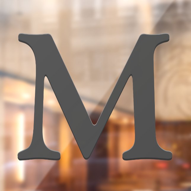 Elegant Floating Dark Gray Custom Monogram Initial Fensteraufkleber (Blatt 2)