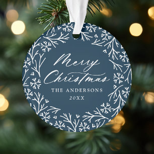 Élégant flocon de neige Wreath Navy photo de Noël