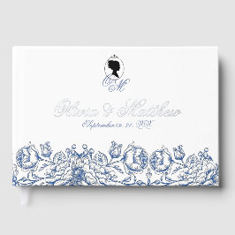 Elegant Flora Monogram Wedding Foil Guestbook Gästebuch