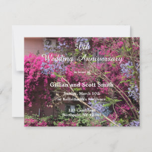 Élégant Floral 50e anniversaire Mariage Invitation