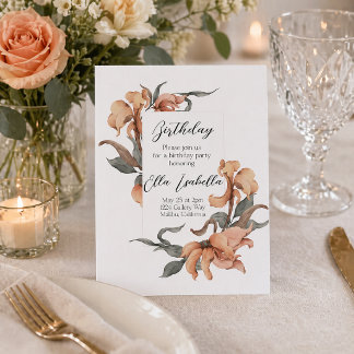 Elegant Floral 60. Geburtstag Einladung