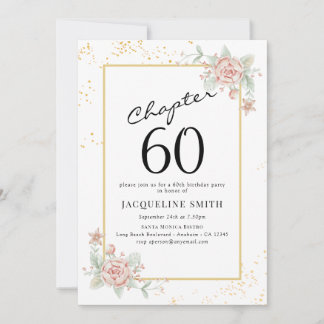 Elegant Floral 60. Geburtstag Einladung