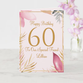 Elegant Floral 60th Birthday Card Karte
