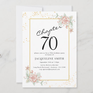 Elegant Floral 70. Geburtstag Einladung