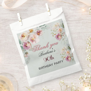 Elegant Floral 90. Geburtstag  Geschenktütchen