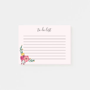Elégant floral à faire Liste Post-It Note
