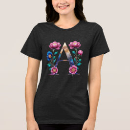 Elegant Floral A Initial T - Shirt für sie