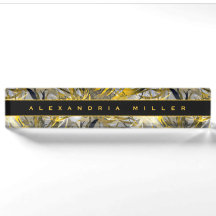 Elegant Floral | Abstraktes Schwarz/Gelb