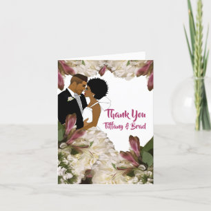 Elegant Floral American Wedding Vielen Dank Dankeskarte